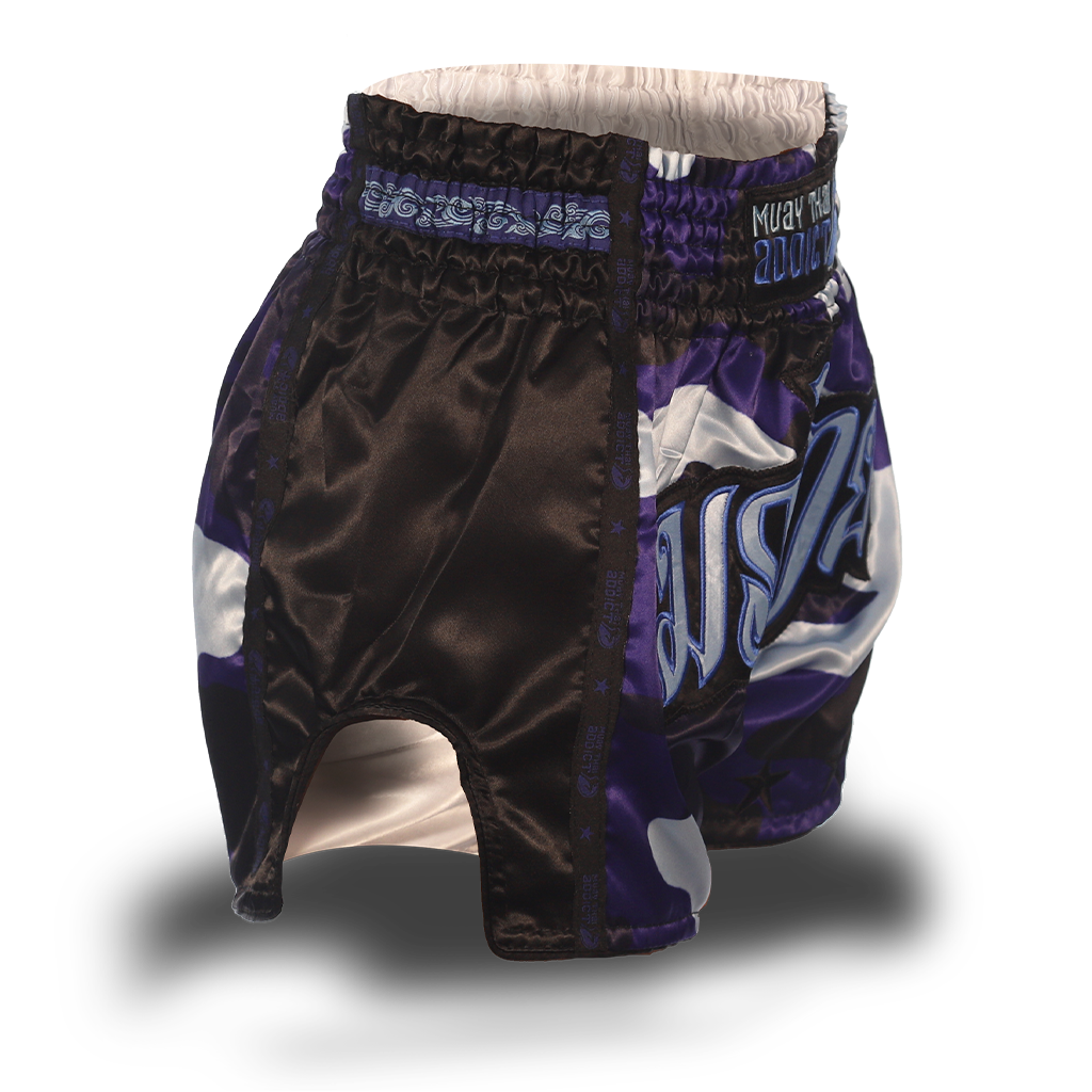 Blue Camo Single Panel Stars Muay Thai Shorts