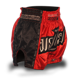 Red and Black Single Panel Stars Muay Thai Shorts