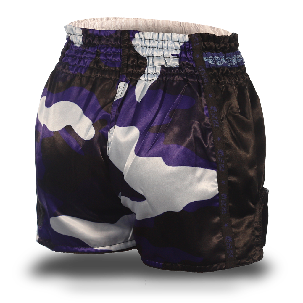 Blue Camo Single Panel Stars Muay Thai Shorts