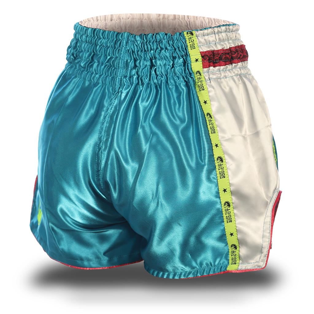 Aqua Blue Single Panel Stars Muay Thai Shorts