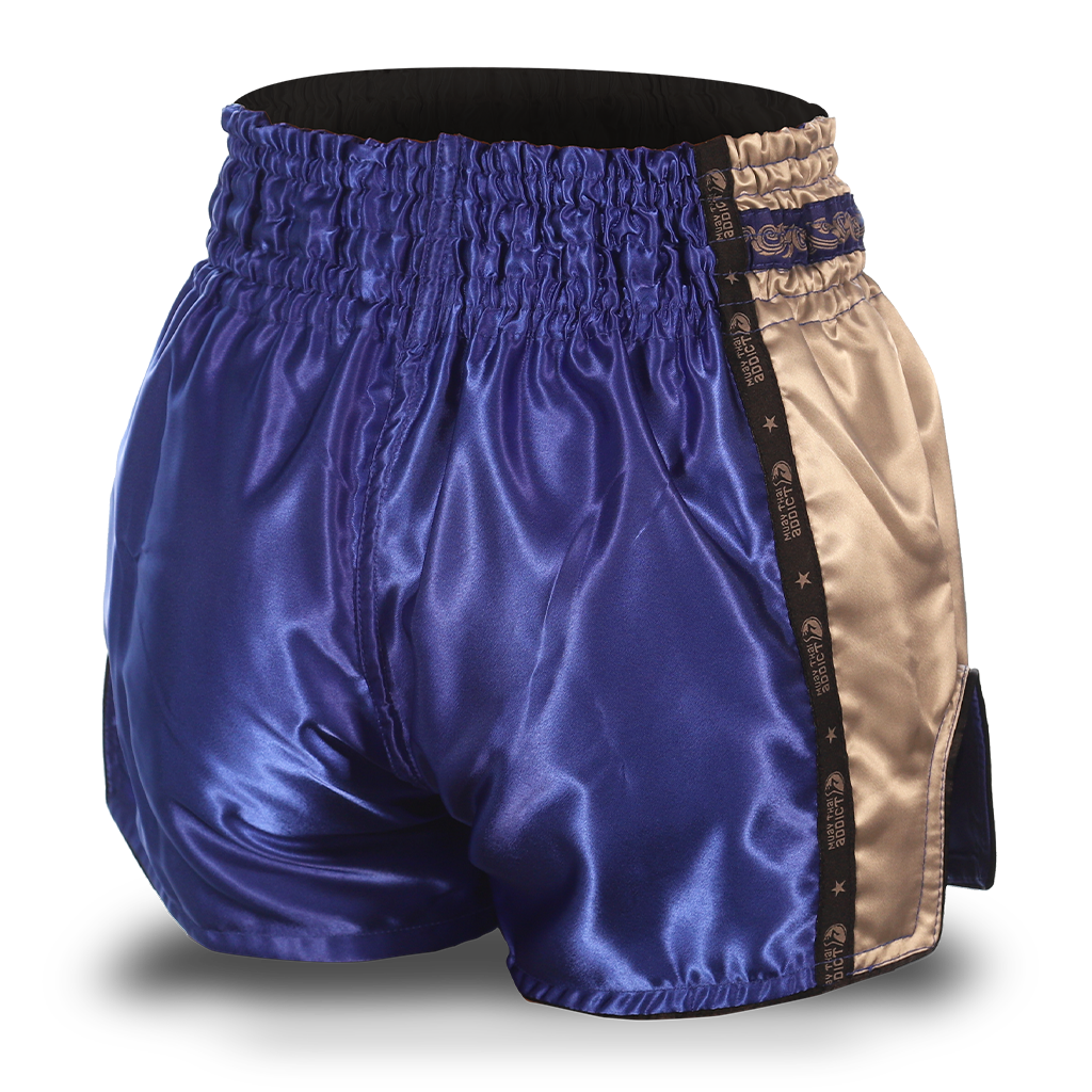 Blue and Grey Single Panel Stars Muay Thai Shorts