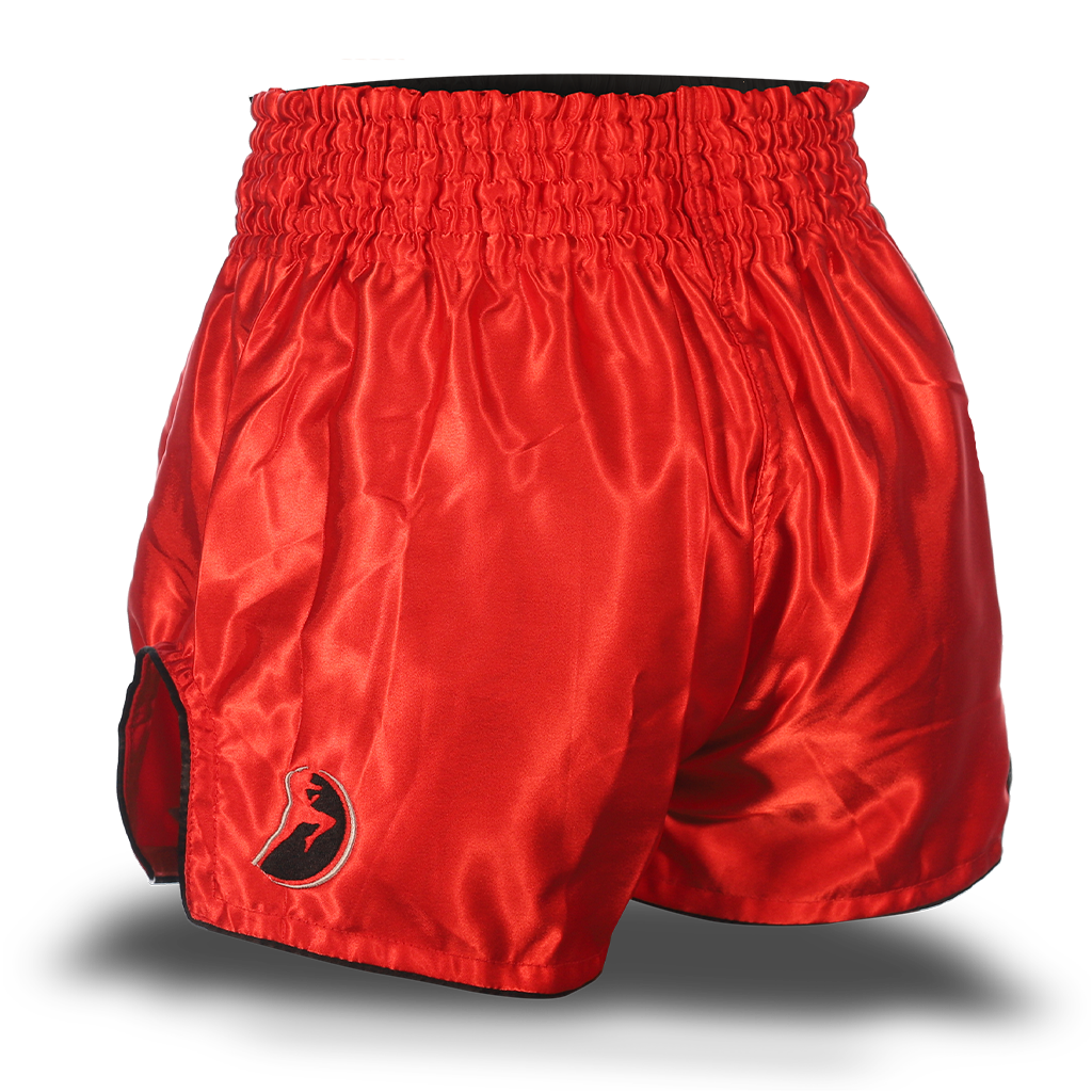 Red and Black Single Panel Stars Muay Thai Shorts