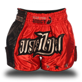 Red and Black Single Panel Stars Muay Thai Shorts