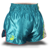 Aqua Blue Single Panel Stars Muay Thai Shorts