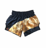 Gold Geometric Muay Thai Shorts