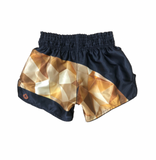 Gold Geometric Muay Thai Shorts